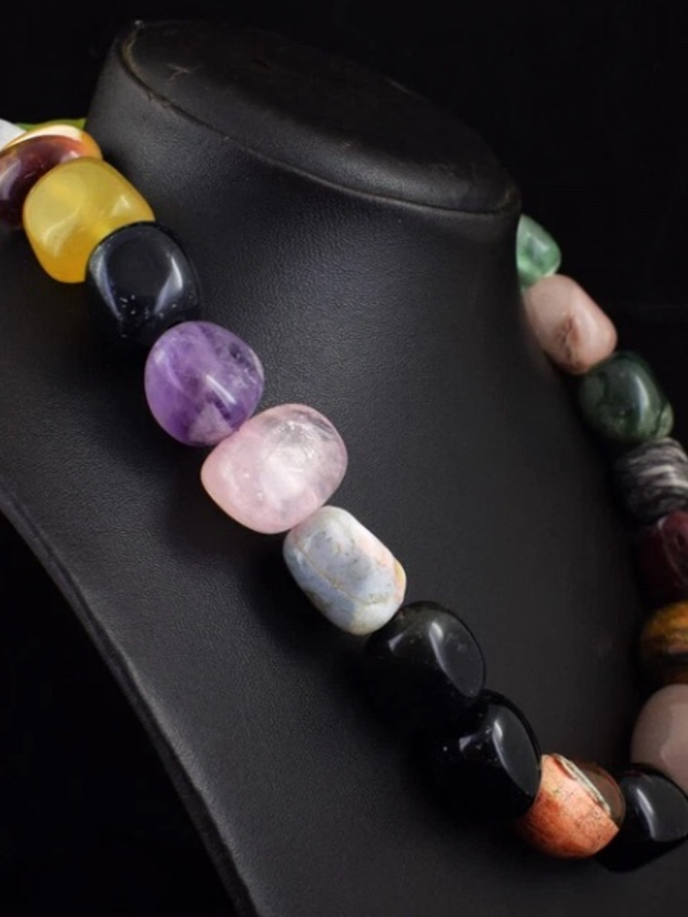 Stunning untreated mix gem beaded necklace